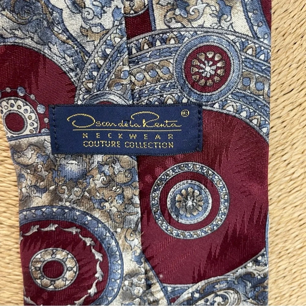 OSCAR DE LA RENTA Couture Collection geometric Silk Tie